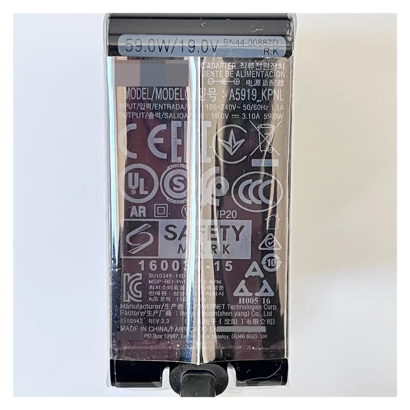Cable De Conversión De TV Monitor Adaptador De CA/CC Cargador De Corriente For C24FG73FQU S34J552WQU U32J590UQU U32R590CWN Conjunto De Cables BN44-00887D A5919_KPNL 19V 3.10A 59W Is