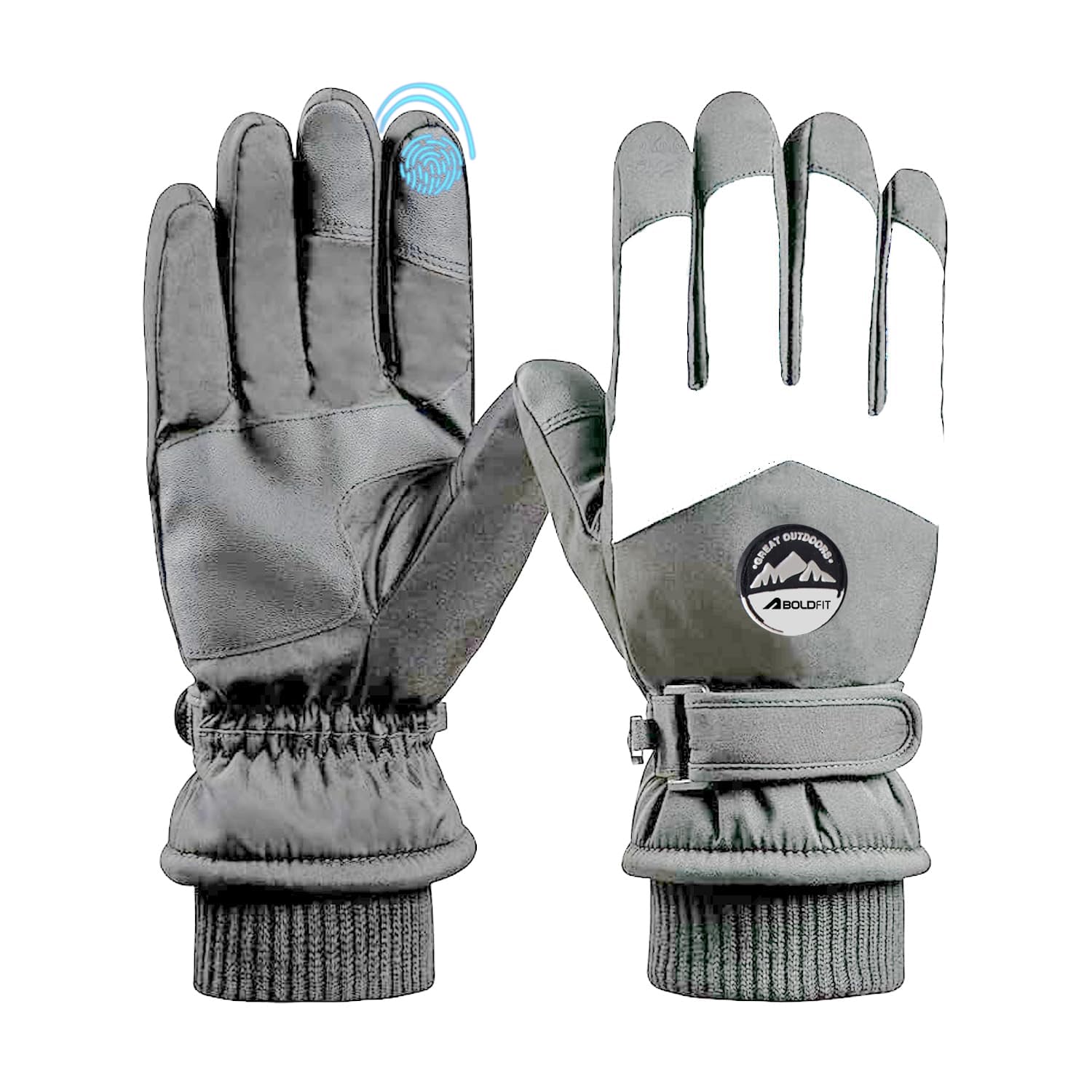 Boldfit Winter Gloves for Men Ski Hand Gloves for Winter Unisex Touch Screen Finger Winters Glove for Women Water Resistant for Winters Snow Ski Glove Riding for Men Cold Season dastana for Men Women