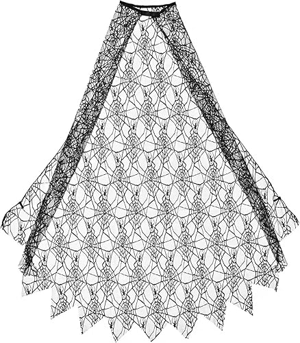 U-House Capa de tela de araña de Halloween para niños, fiesta de Halloween, juego de rol, capa de telaraña (28 pulgadas)