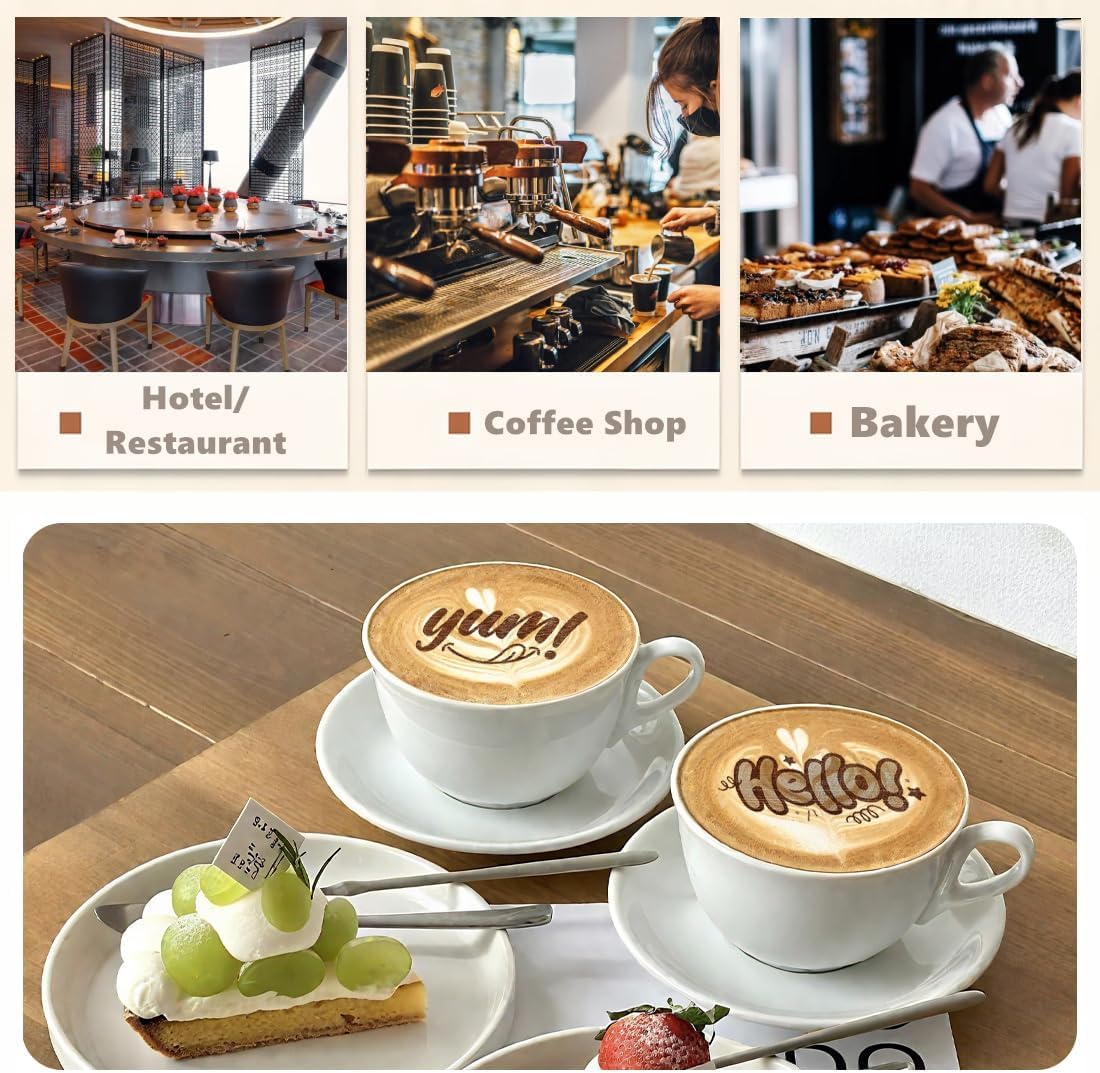EVEBOT Kleiner PrintPen zum Herstellen von Mustern auf Macarons, Kaffee, Kuchen und Schaumgetränken, mit App-Steuerung für Zuhause, Geschäft, Konditorei, Café - Kaffeebraun, Schwarz, Rot 3PCS