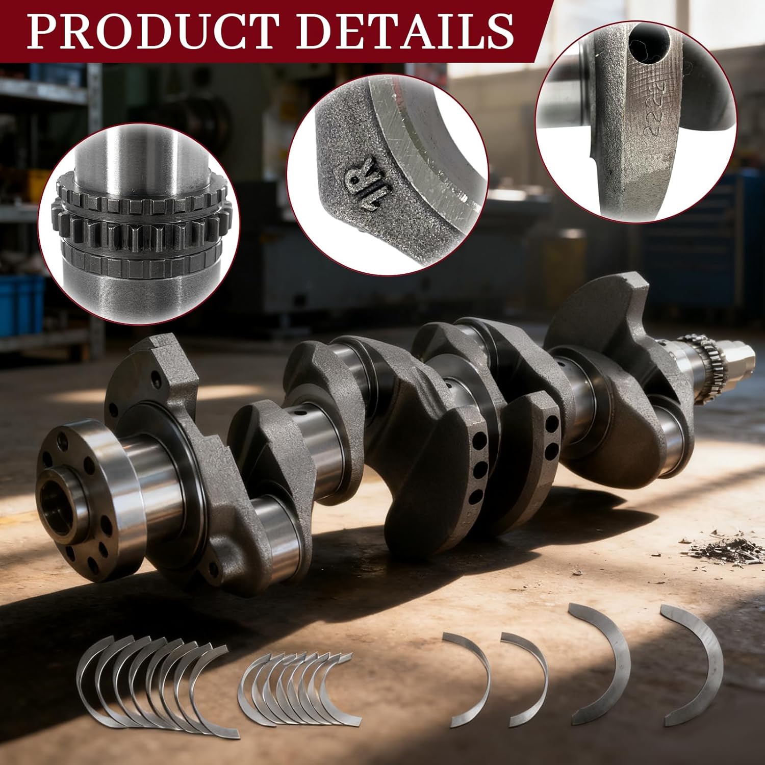 Engine Crankshaft Connecting Rods Bearing Kit Compatible with 2017-2021 Hyundai Elantra Kona Veloster Kia Forte 2.0L Replace 23110-2E510 23110-2E501 23510-2E001 (23110-2E501 Kit)