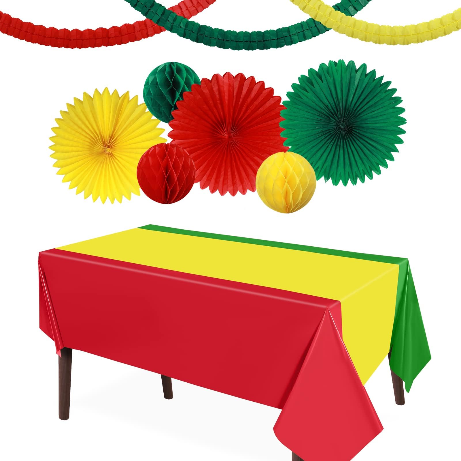 10 Pcs Reggae Birthday Party Supplies 51 x 71 Inch Plastic Rectangular Table Cover Foil Decorations Summer Music Jamaican Party Decoration for Jamaica Festival Black History Month Supplies