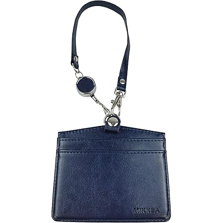 Amazon Co Jp Mikkea カードケース パスケース 伸縮リール付き Idカードホルダー 横型 メンズ レディース 合皮 名札入れ 社員証 通勤カード Icカード収納 おしゃれ 人気 ギフト包装 全6色 紺色 シューズ バッグ