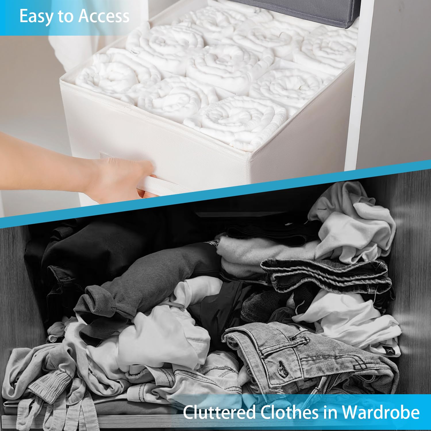 Tuza Closet Organizers and Storage Bins for Clothing, 8 Tuza Closet Organizers and Storage Bins for Clothing, 8