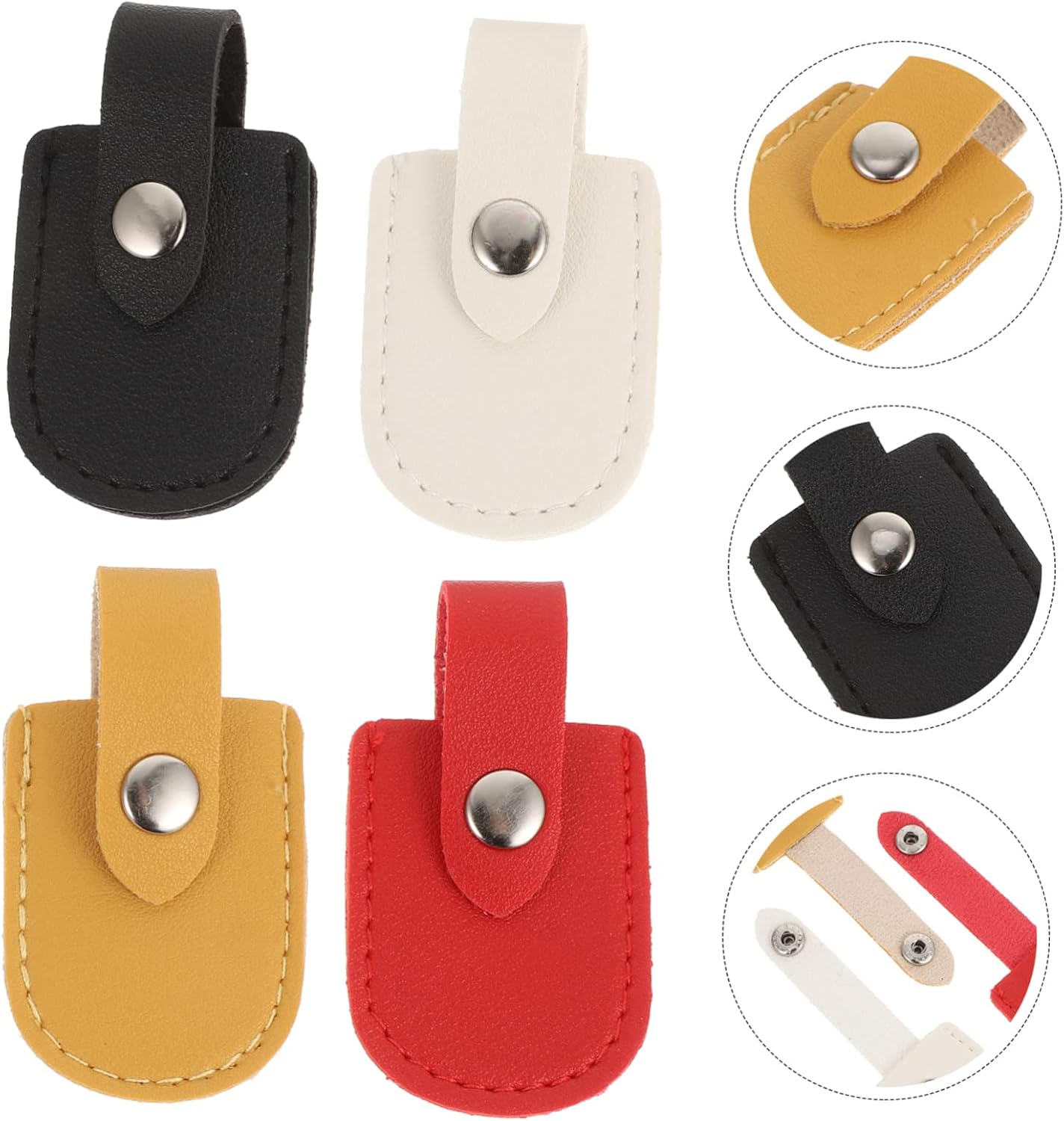 4Pcs PU Cuticle Scissors Protector Covers Durable Nail Clipper Sleeve Easy Open Buckle Design Stylish Manicure Pedicure Tools Pouch Protects From Damage