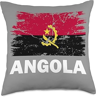 Vintage Angola Angolan Flag Pride Support Angolan Throw Pillow
