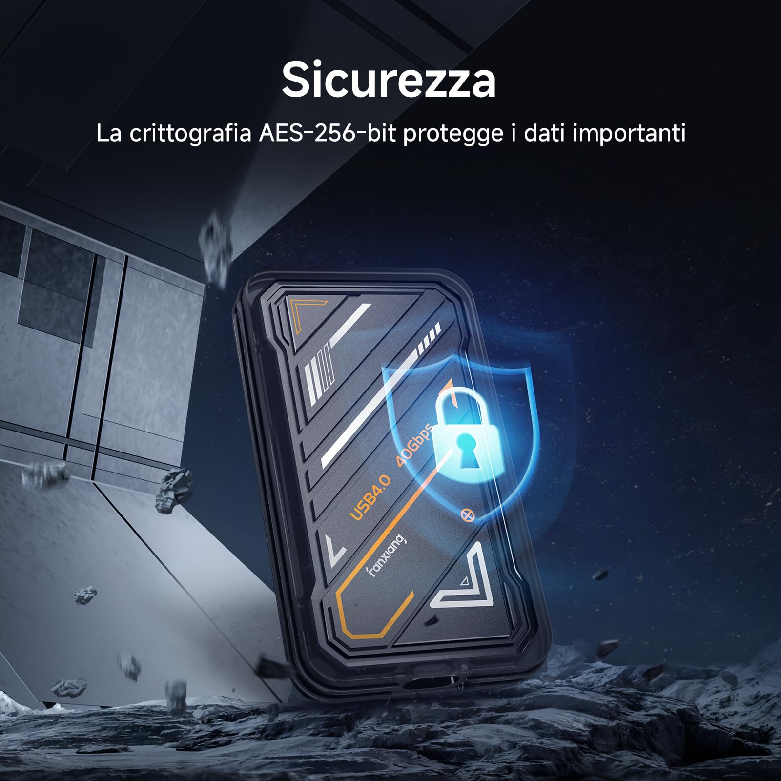 fanxiang Extreme SSD Esterna 1TB - USB 4.0 + Tipo C Ultra Veloce Fino a 3700Mo/s - Unità a Stato Solido Portatile e Antiurto per PC, PS5/PS4 (Pro), Xbox, Mac, Laptop, Wii U, TV, Windows - PS3000