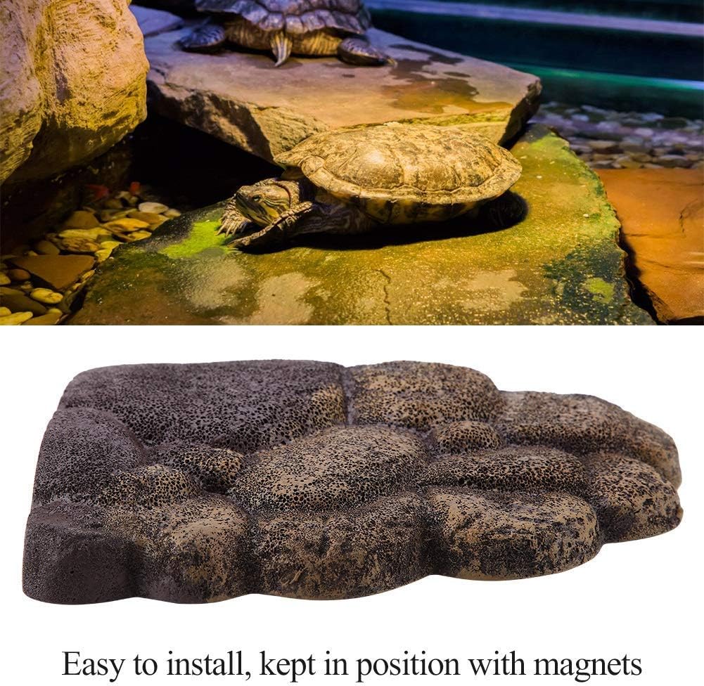 Turtle Island Floating Turtle Floating Island Turtle Dock Resin Simulation Habitat Rocks Turtle Unique Floating Island Turtle Island for Semi Aquatic Animals(NS-78)