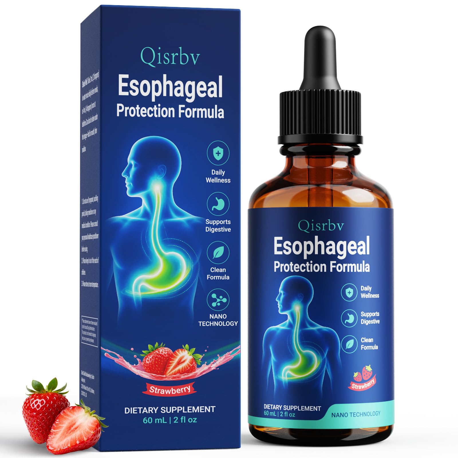 Nano Esophageal Relief Drops Strawberry Soothes Digestive Discomfort