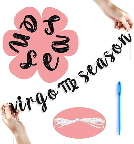 Vista 7 de Cartel de la temporada de Virgo, letrero de feliz cumpleaños de Virgo, gran energía Virgo, 12 suministros de decoración de fiesta de cumpleaños