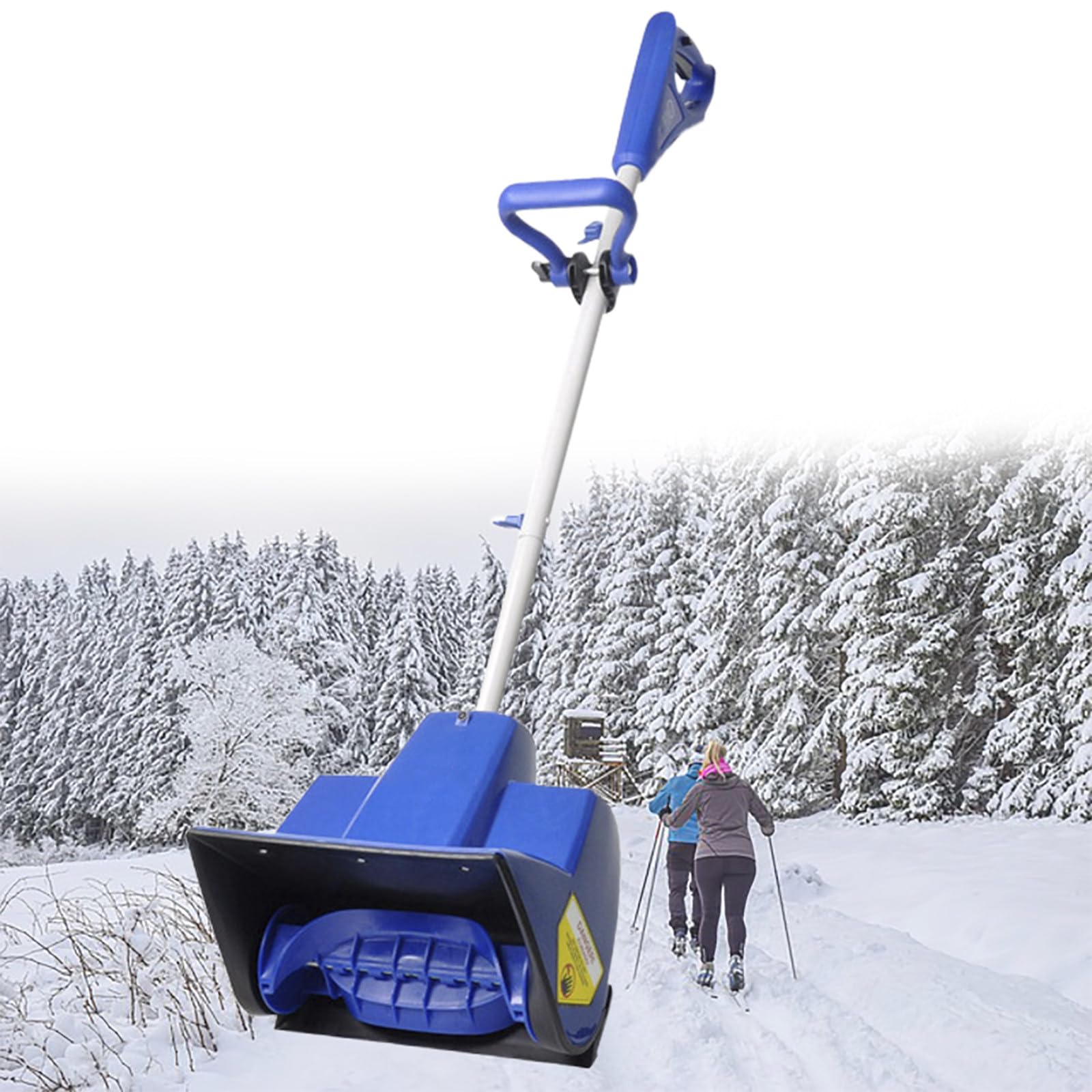 Pala da Neve elettrica Senza Fili, Larghezza 28 cm, spazzaneve a Batteria, con 2 batterie e caricabatteria rapido