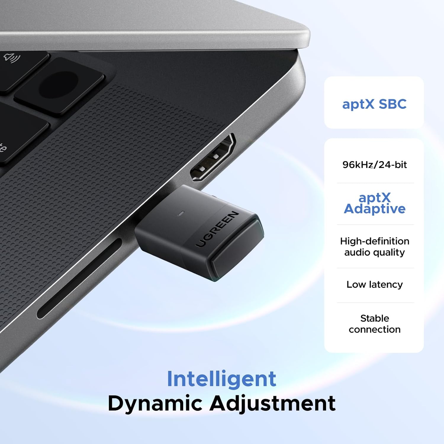 UGREEN USB-C Bluetooth Adapter for PS5, Gaming Consoles & PC, Bluetooth 6.0 Transmitter with LE Audio, aptX Adaptive/HD/aptX/SBC, Dual Pairing & One-to-Many Broadcast for Wireless Headphones Speakers