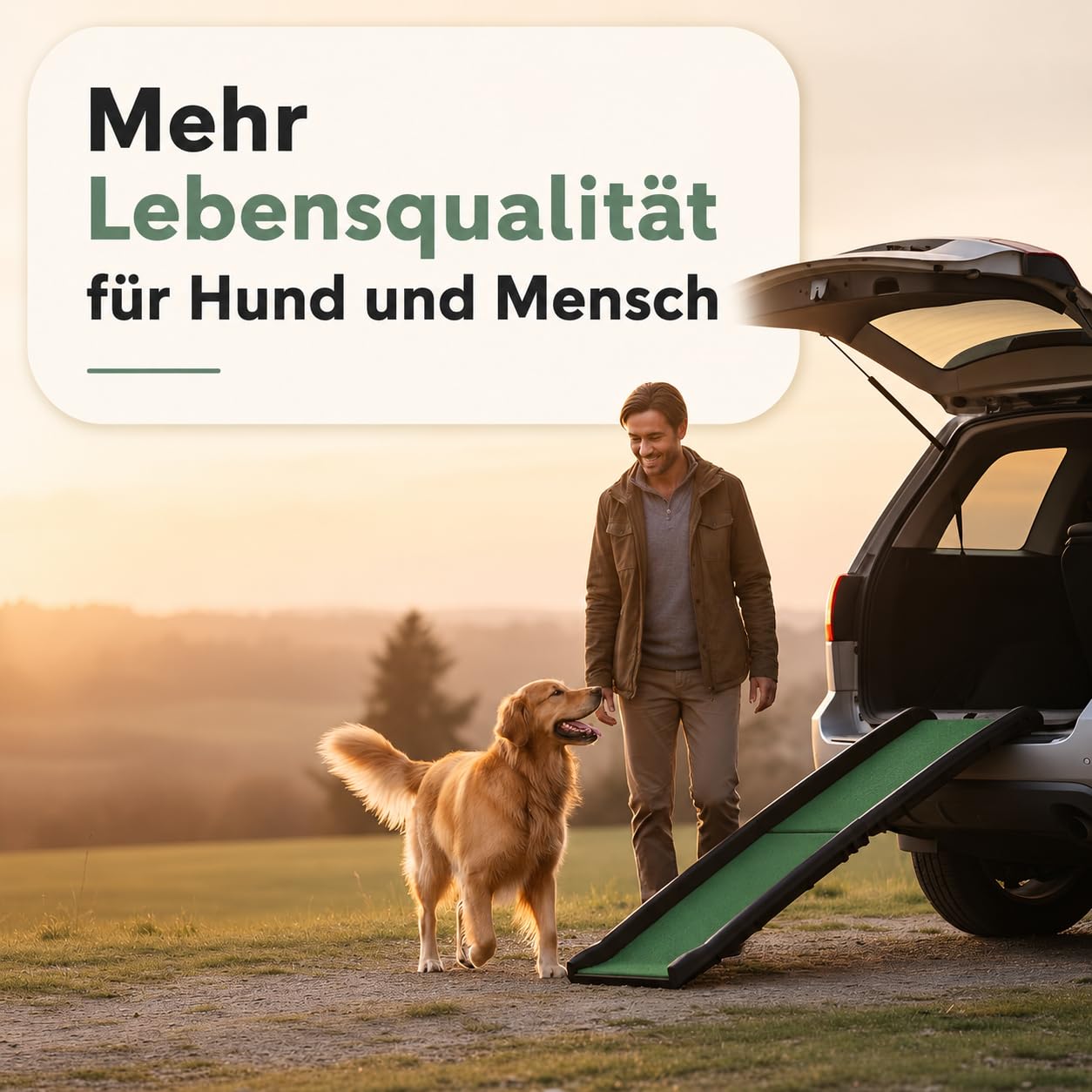 Hunderampe Autorampe klappbar rutschfest mit Kunstrasen bis 90 kg 157x40cm | Einstiegshilfe für Kofferraum. Hundetreppe Hundeautorampe Kofferraumrampe Rampe Hund