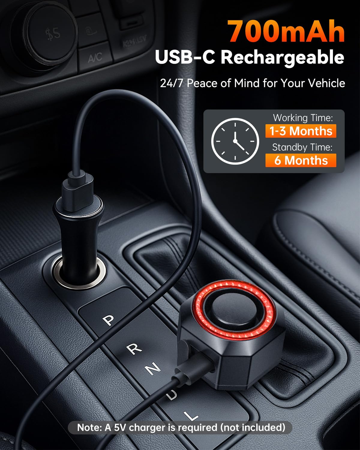 Car Alarm System, 120dB Car Alarm System with Motion Sensor Alarm & Red Light, Wireless Remote Anti Theft Car Device, Vehicle Security Alert Security Lights for Car, RV, SUV, Truck(Upgrade 5.0)