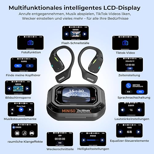 MINISO M98 AI Traducteur, casque 3 en 1 en temps réel avec application, casque de traduction 134 langues avec écran tactile LCD, écouteurs pour apprentissage, voyage, affaires - 3