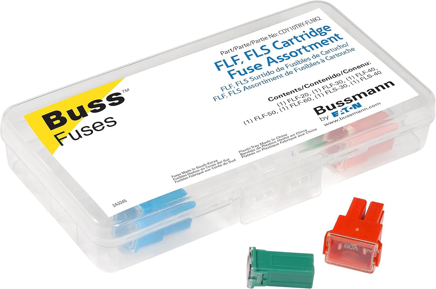 Bussmann CDY10TRY-FLNK2 Automotive FLF and FLS Fuse/Fusible Link Assortment - 10 Cavity, 7 Fuses