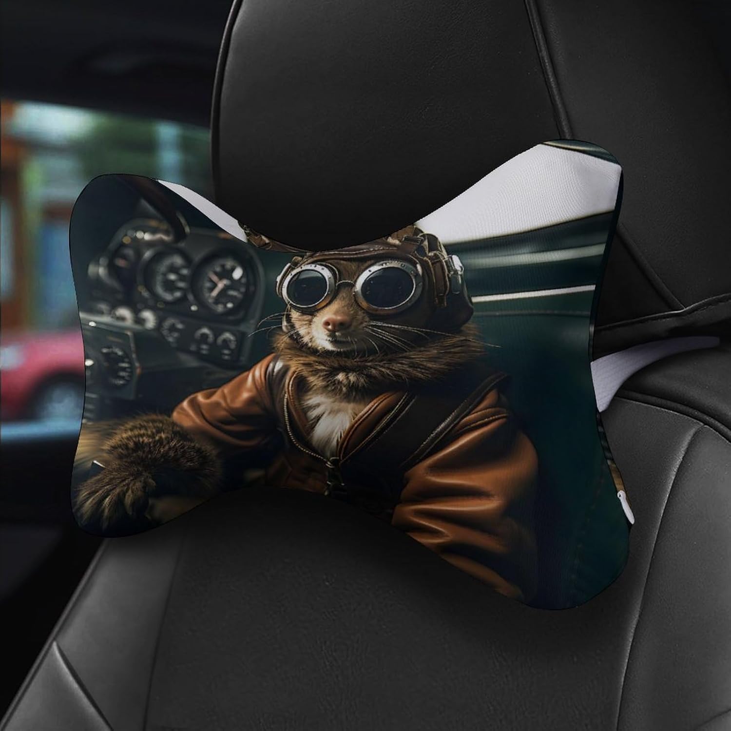 Squirrels Flying Airplanes 2 Pack Car Neck Pillow Car Headrest Soft Car Pillow for Most Cars