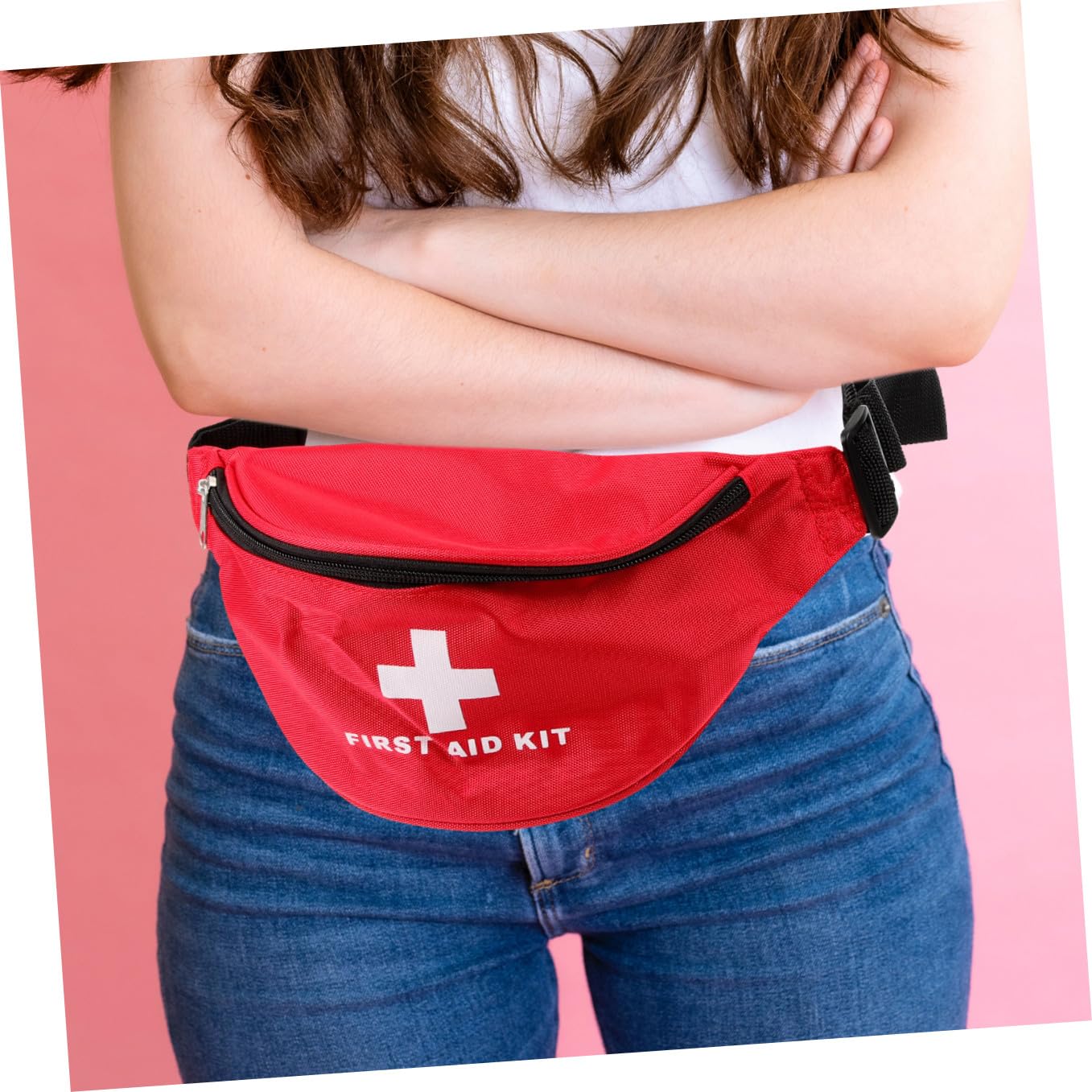 TOYANDONA Bolsa De Primeros Auxilios Bolsa De Medicina De Cintura Bolsa De Viaje De Medicina Bolsa De Emergencia De Coche Bolsa De Kits Médicos Tela De Nailon Rojo 2 Piezas X 4