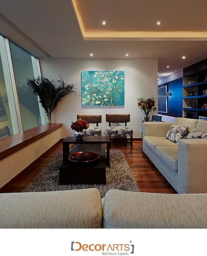 Vista 2 de DECORARTS - Almond Blossom Tree - Vincent Van Gogh Art Reproduction. Giclee Canvas Prints Wall Art for Home Decor 30x24