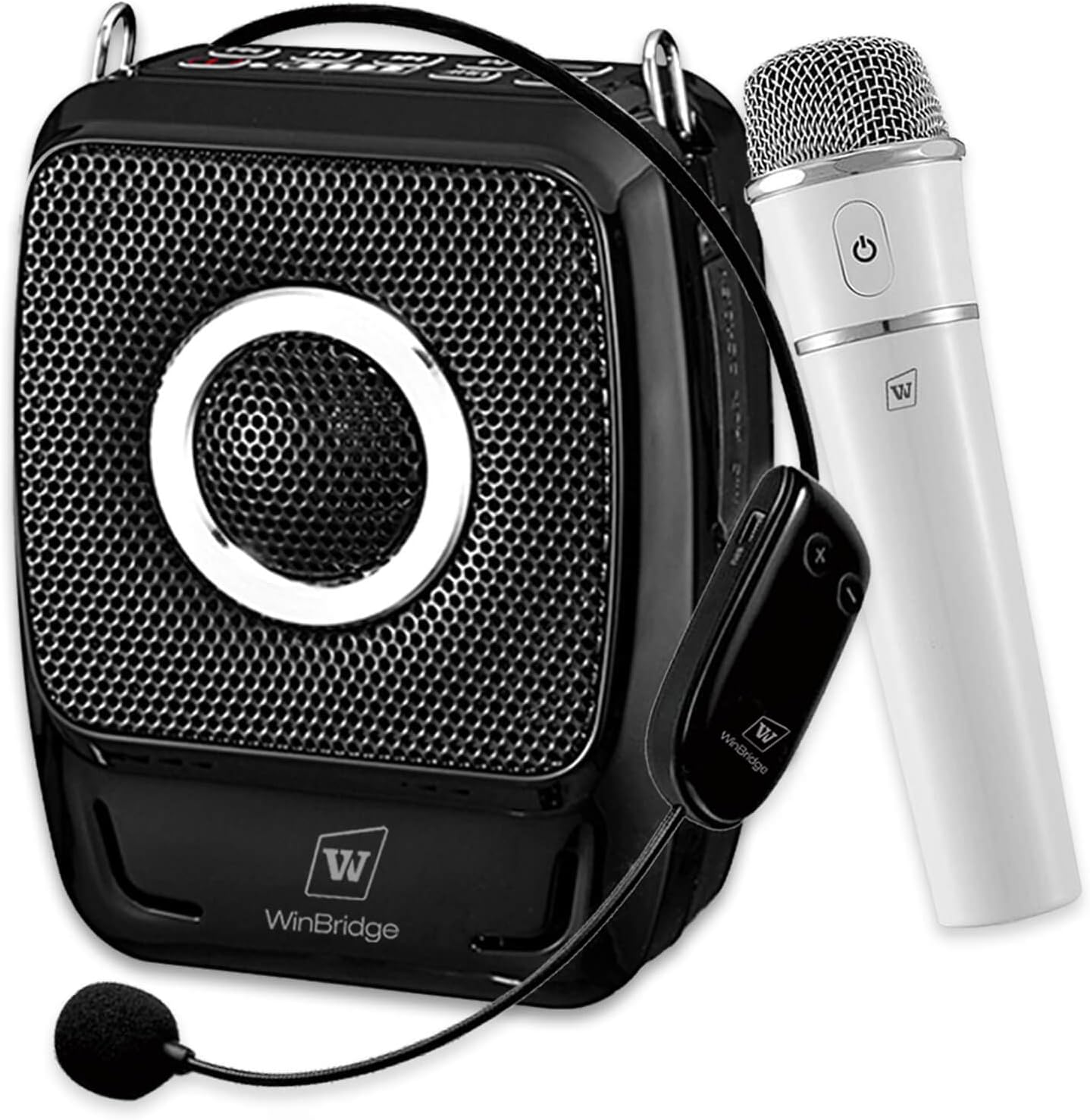 Voice Amplifier with 2 Wireless Microphones, 5.0 Bluetooth Wireless Microphone and Speaker Set with Shoulder Strap-Powerful 25W Rechargeable Portable Personal Pa System for Teachers Meeting