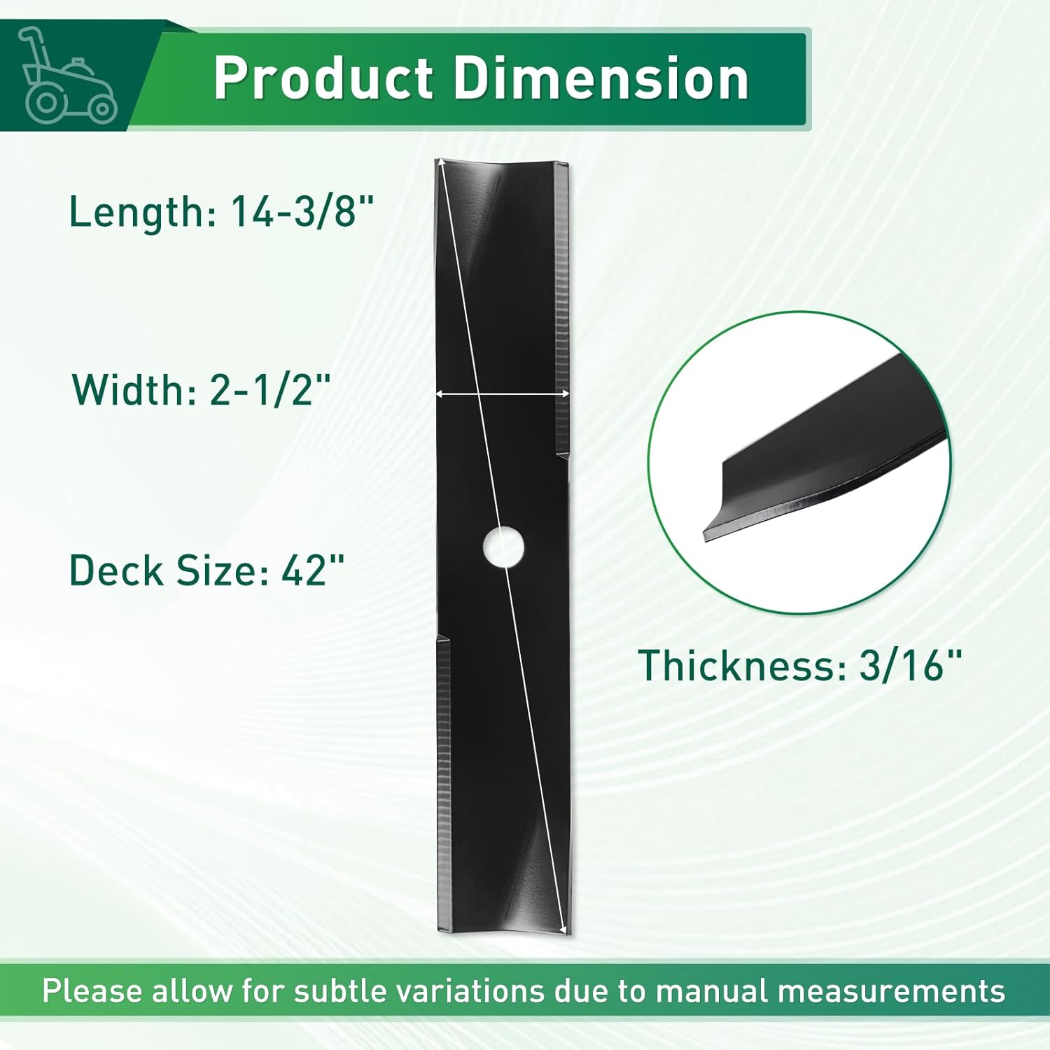 High Lift Mower Blades for 42" Deck, Compatible with Dixon Lesco ZTR 42 RAM 42 Lawn Mower, Replaces 13938 539126275 539129683 539119853 539129700 8688, 3 Pack