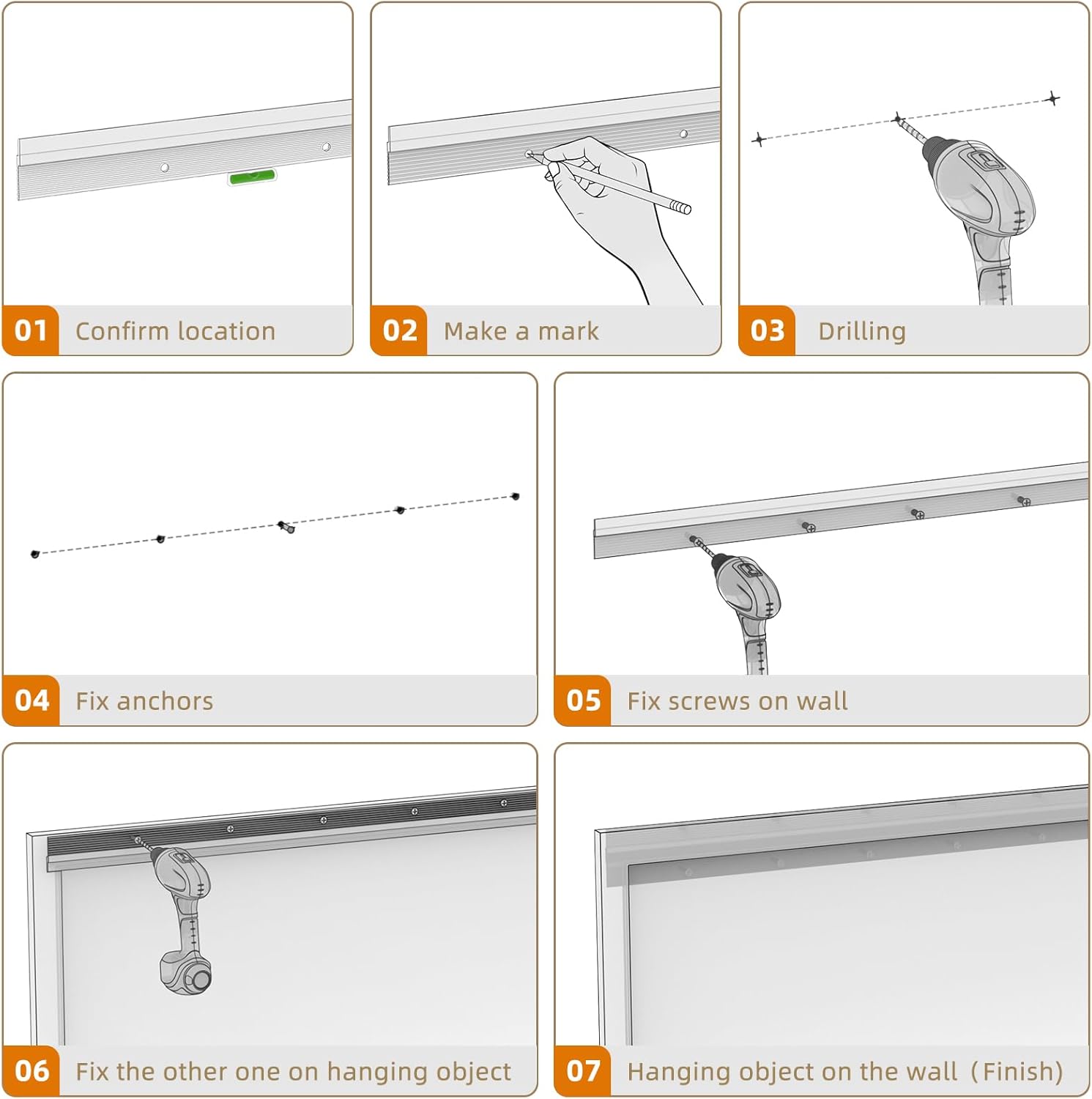 Apragaz French Cleat, Heavy Duty Hanging Picture and Mirror Hanger,Keep Level, Aluminum, Holds 30 lbs. per Pair, 2 inch - 30 Pair