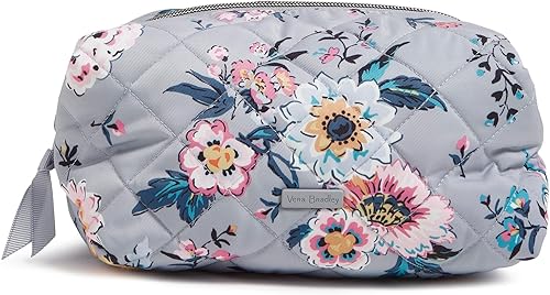 Miniatura 5 de Vera Bradley Bolsa organizadora de maquillaje cosmético mediana de sarga de rendimiento para mujer, Negro -