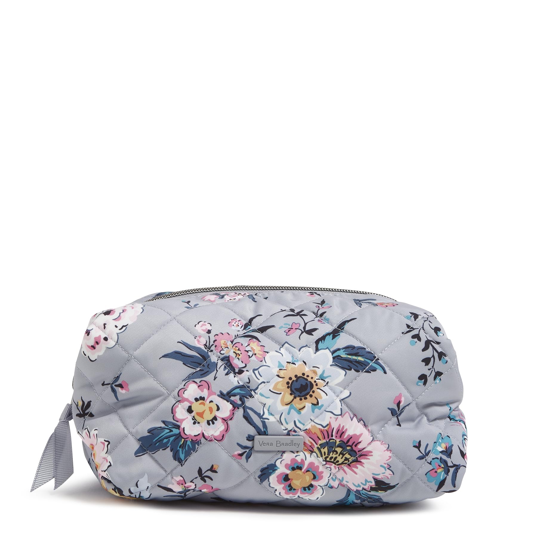 Vera Bradley Women's Performance Twill Medium Cosmetic Makeup Organizer Bag, Parisian Bouquet, One Size