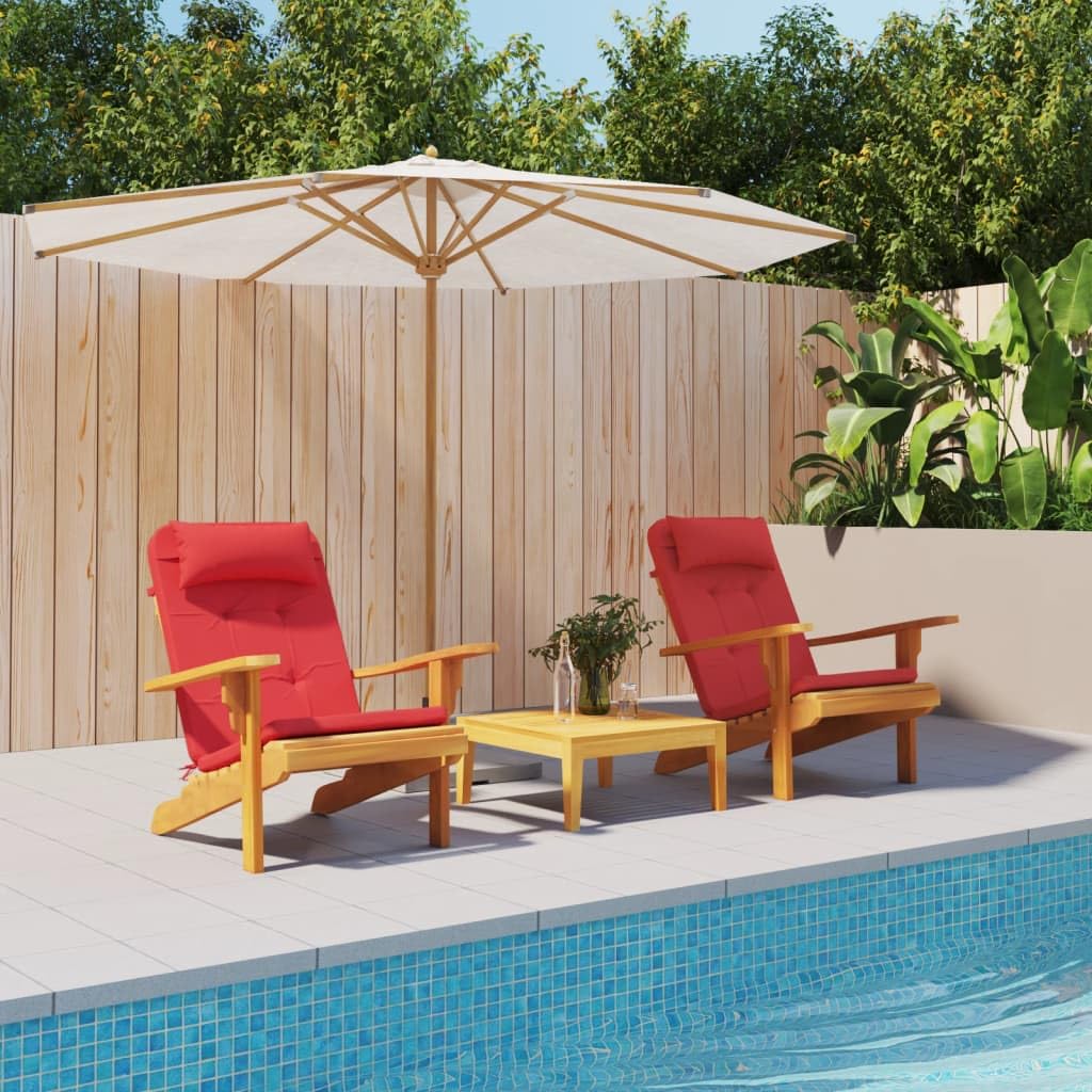 Coussin Adirondack rouge haut de gamme lot de 2 galettes de chaise imperméables en Oxford