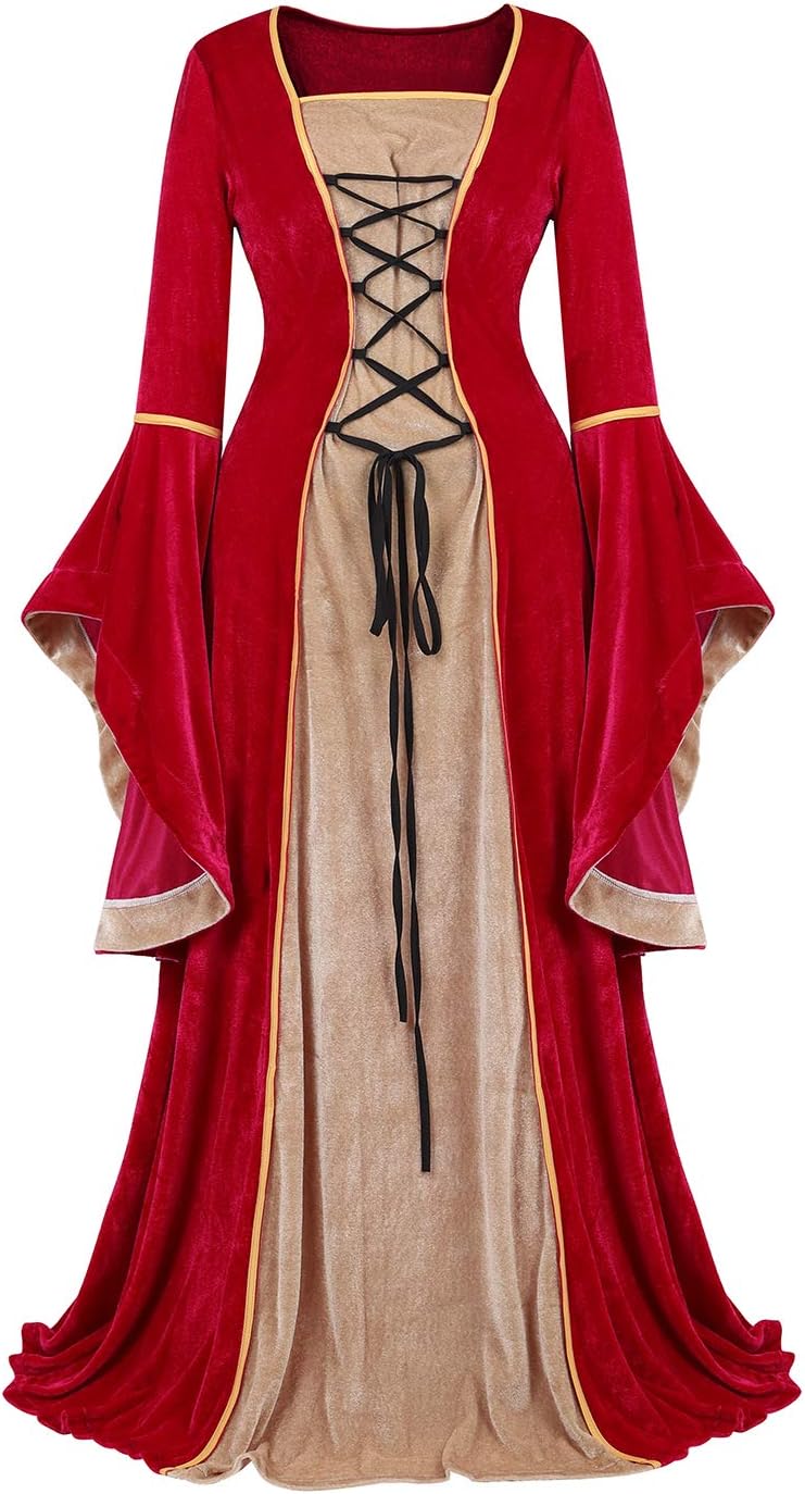 Haorugut Renaissance Dress Women Medieval Dress Renaissance Costumes for Women Fairy