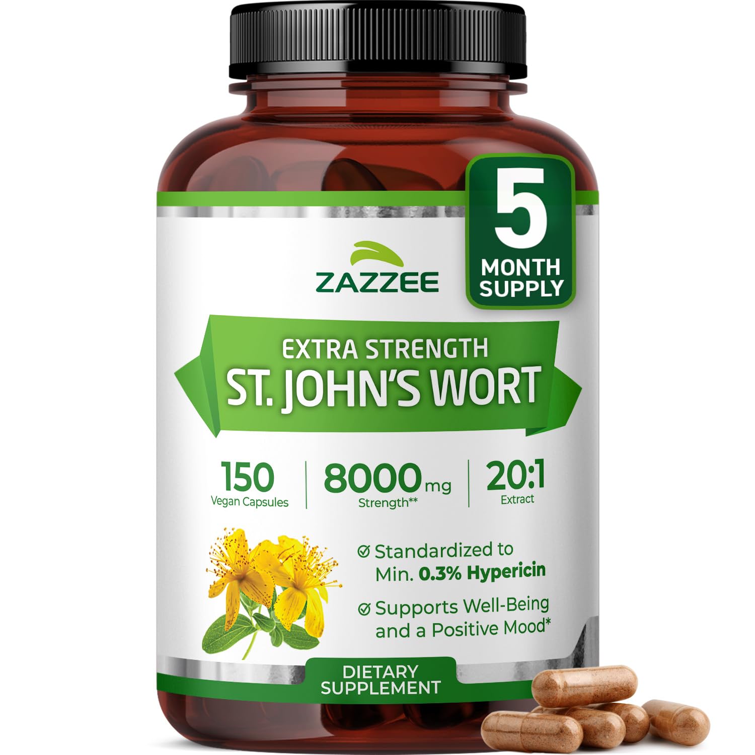 Zazzee Extra Strength John's Wort