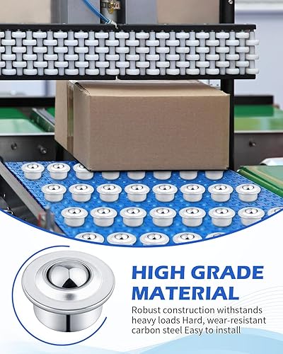 Miniatura 3 de Rodamiento de transferencia de bolas de 5/8 pulgadas, 80 rodillos de rodamientos de bolas de acero al carbono CY-15H, ruedas de transferencia