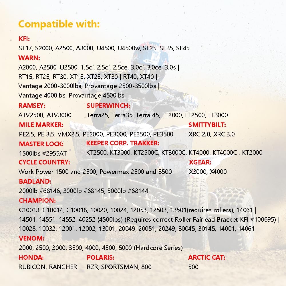 Extensive list of compatible winch brands and models