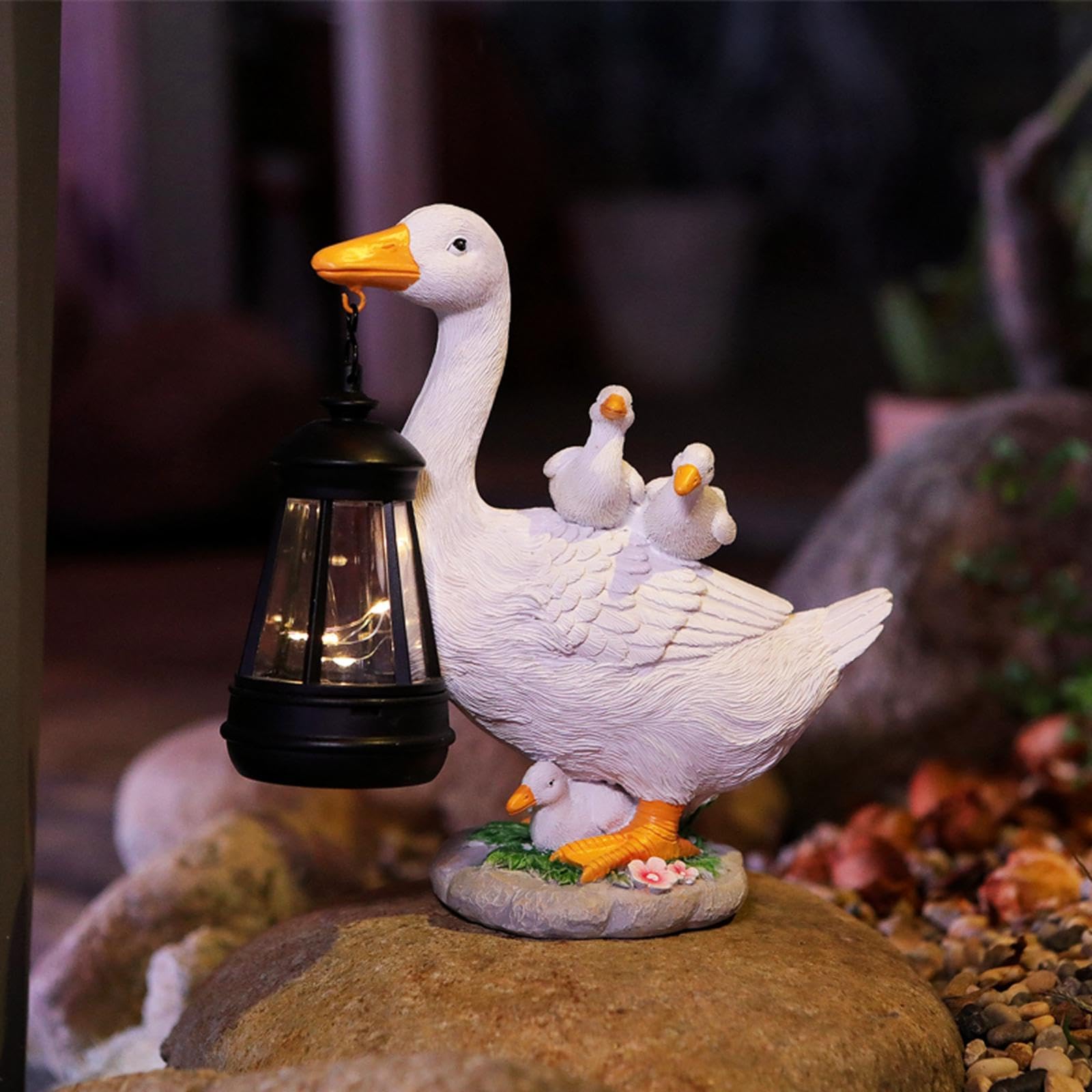 Estatua de de Jardín con Luz Solar: Idea de Regalo para La Decoración de Exteriores.