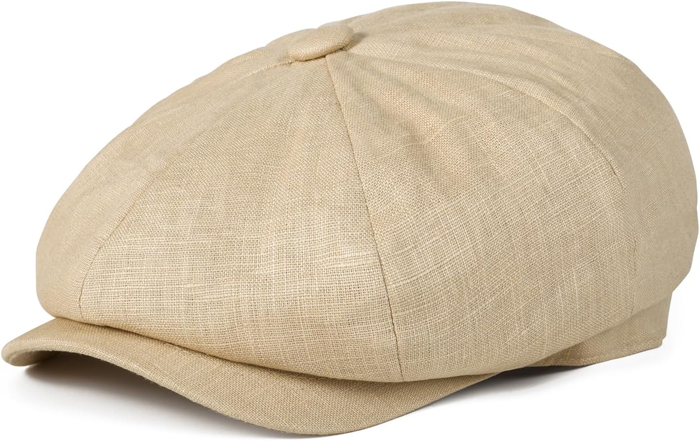 BOTVELA Men's Linen Newsboy Cap Herringbone Breathable Summer Hat