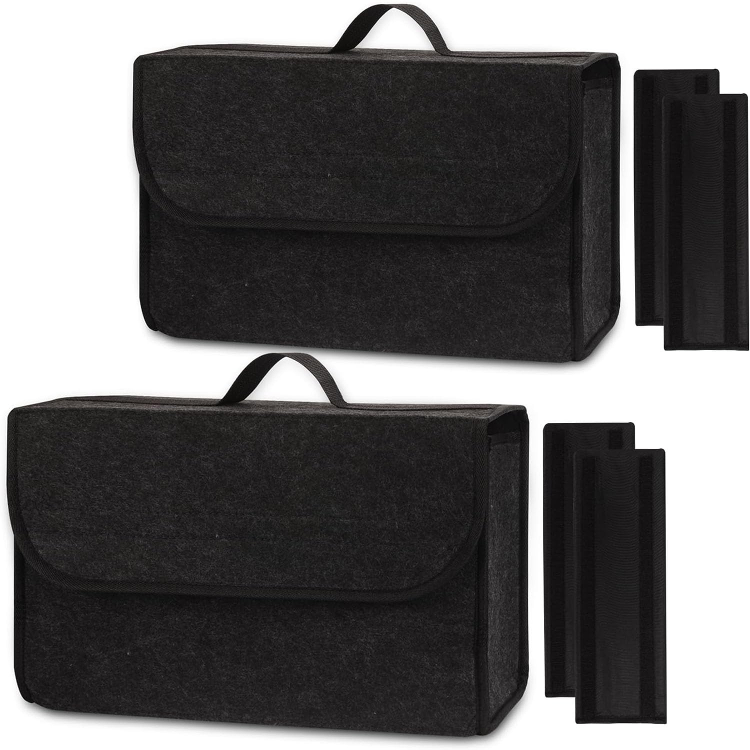 Einesin Upgraded Kofferraumtasche Toolbag mit verstärkten Seitenwänden, Nadelfilz Kofferraum-Organizer, Autotasche, Aufbewahrungstasche, Kofferraum-Toolbag (40 x15 x25CM-2PCS-Upgraded)