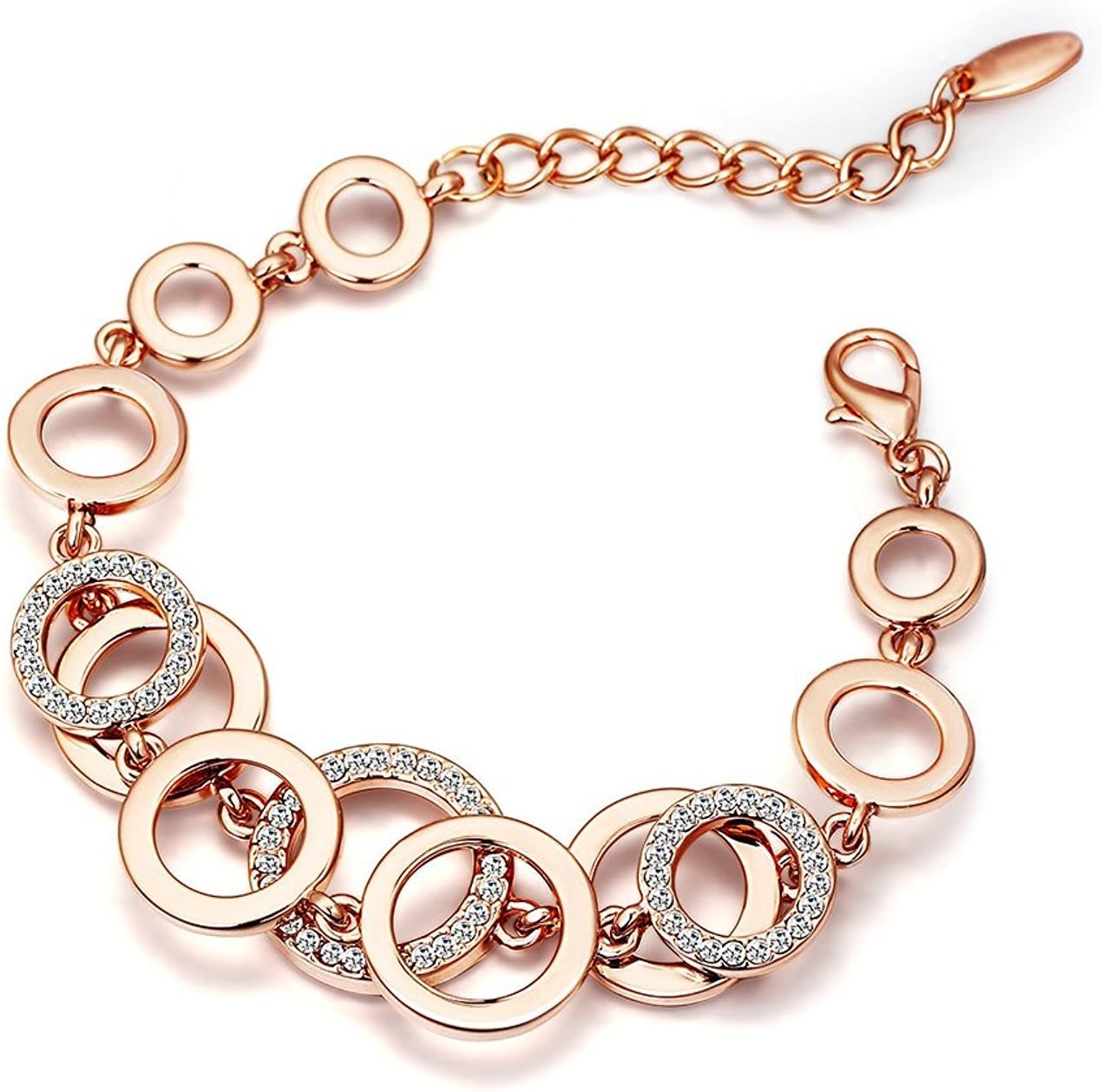 YouBella Stylish Party Wear Jewellery Gold Plated Charm Bracelet for Women (Rose Gold) (YBBN_91503A)