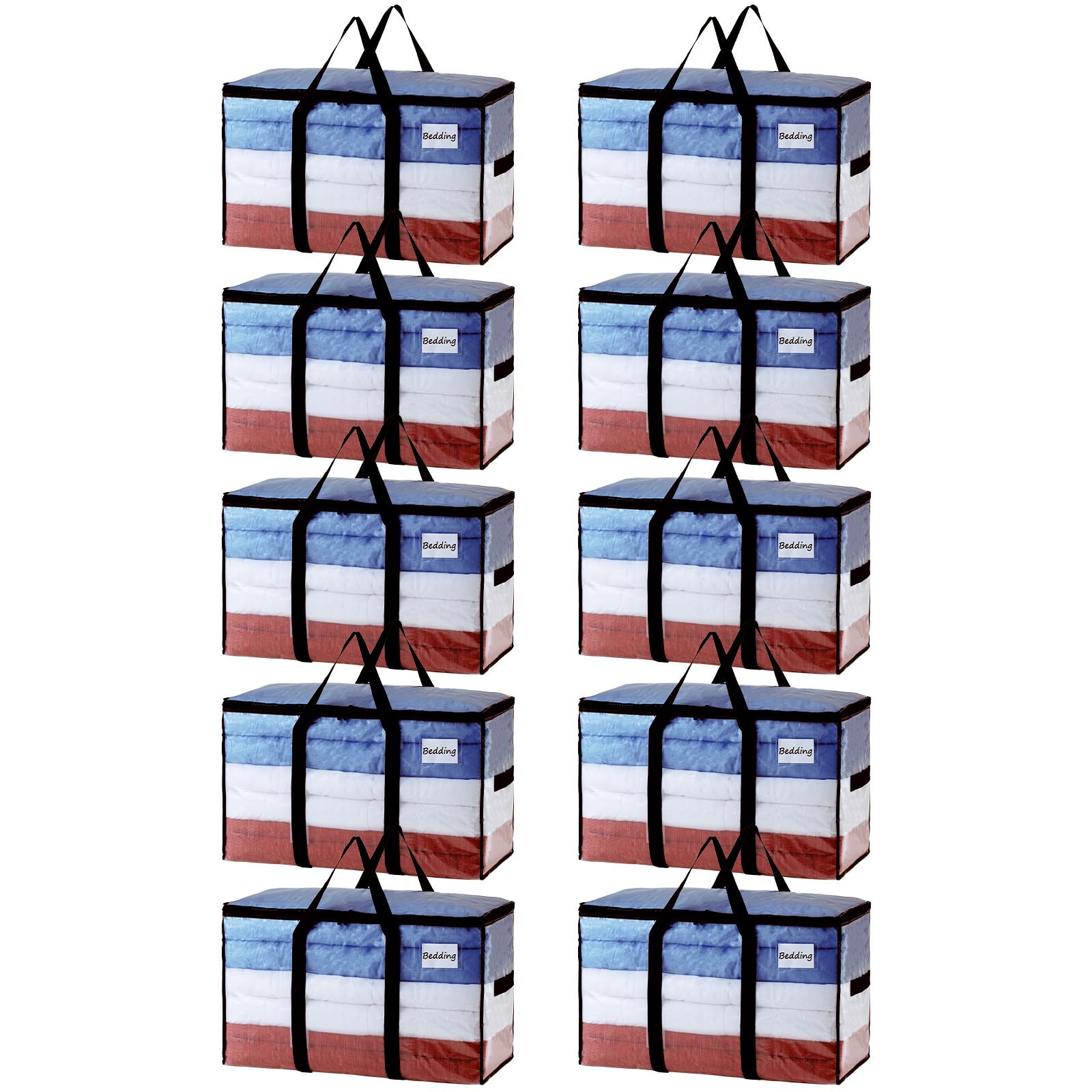 TAILI 10 Pack Clear Extra Large Moving Bags,Storage Bag with Visible Window