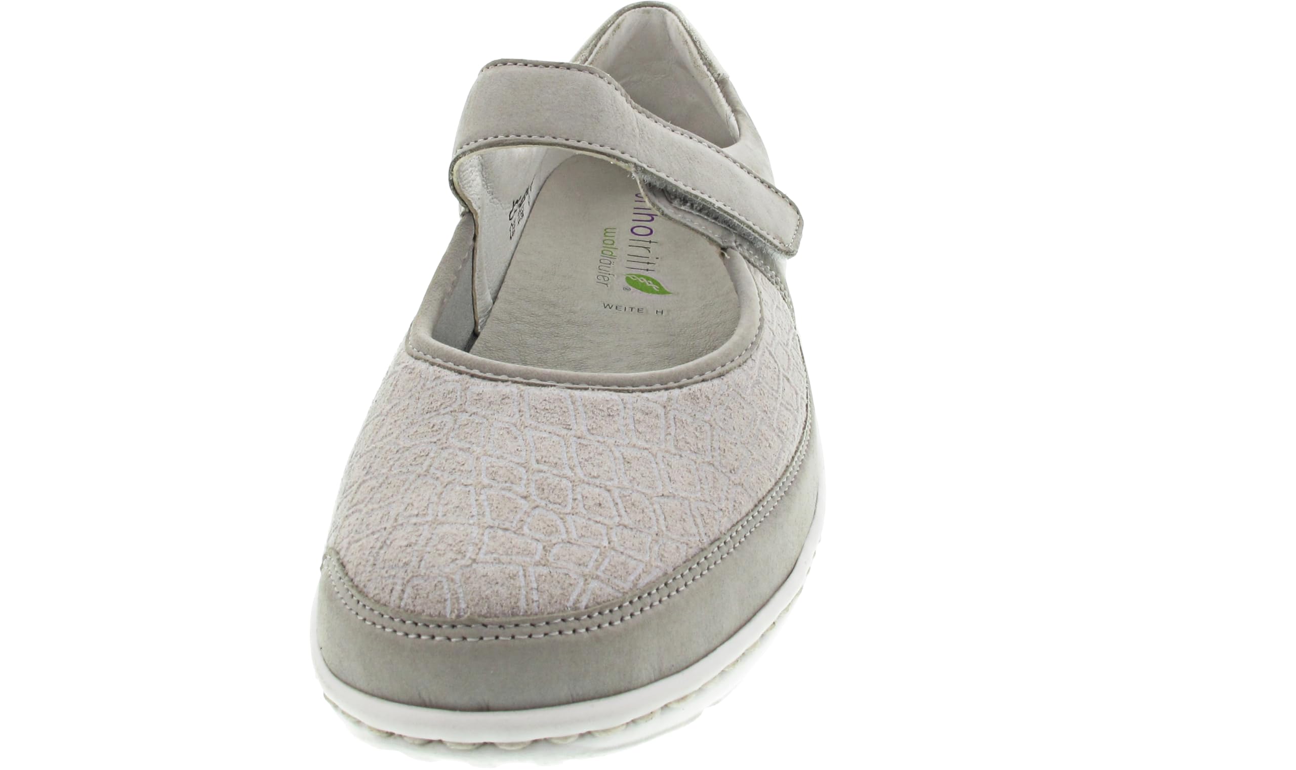 Waldläufer 496H33 318 070 | Stein Silber | H Width | Women's Wide Nubuck Leather Riptape Shoes