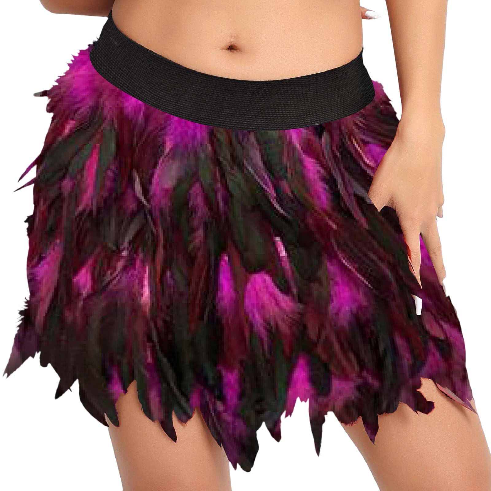 Falda de plumas para mujer ideal para disfraz de pavo real y carnaval 5