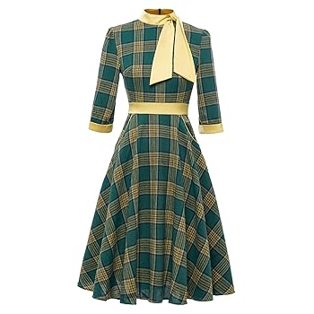 1950s 1960sヴィンテージチェック柄ワンピース Amazon.co.jp: [Foreted] レトロワンピース 50年代 レディース