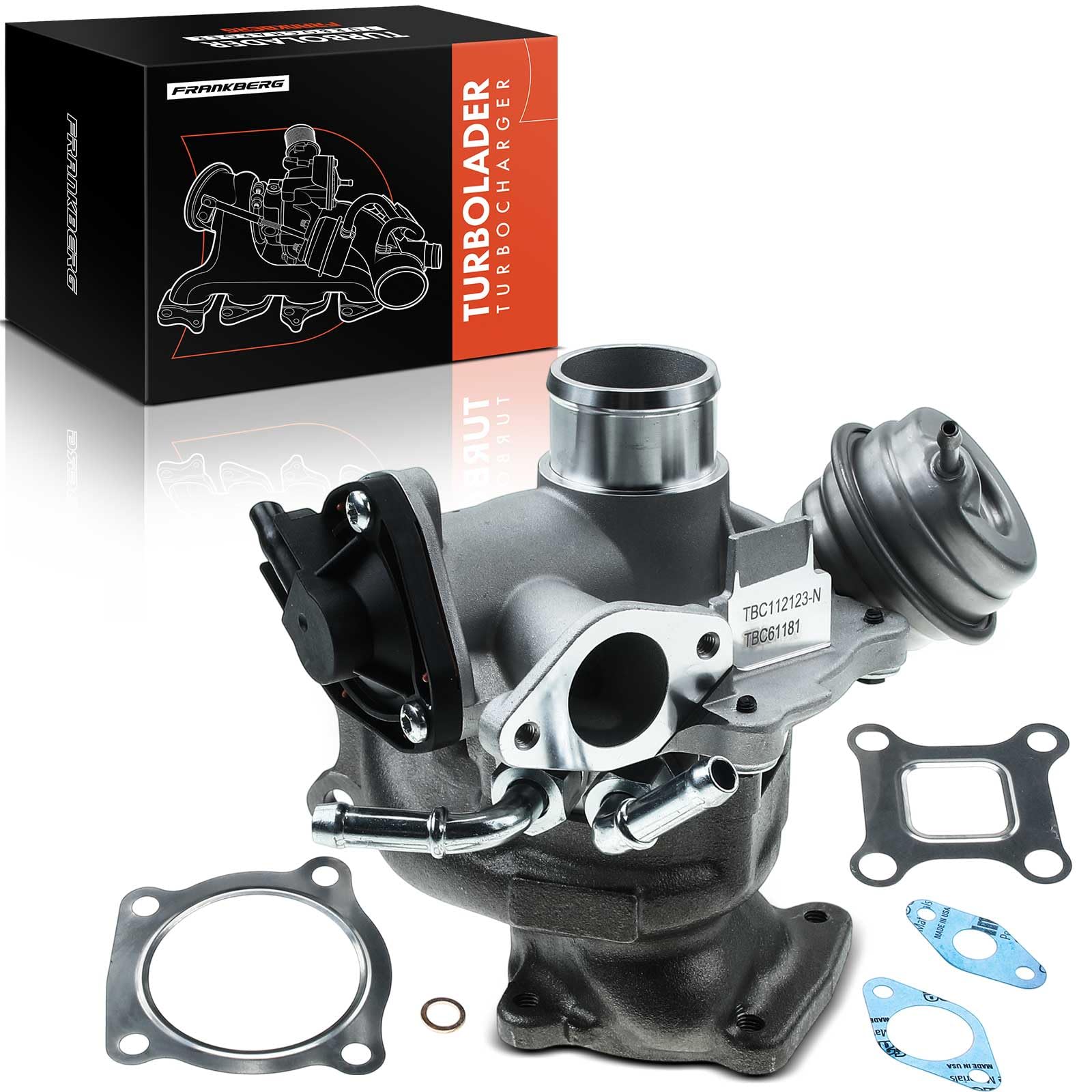 Frankberg Turbolader Kompatibel mit B-Max JK C-Max II DXA/CB7 DXA/CEU Fiesta VI CB1 CCN 1.0L 2013-2017 Focus III 1.0L 2012-Heute Replace# 1761181