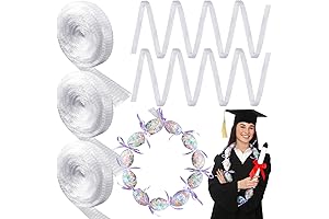 Gisafai 3 Rolls Graduation Lei Netting Tubing
