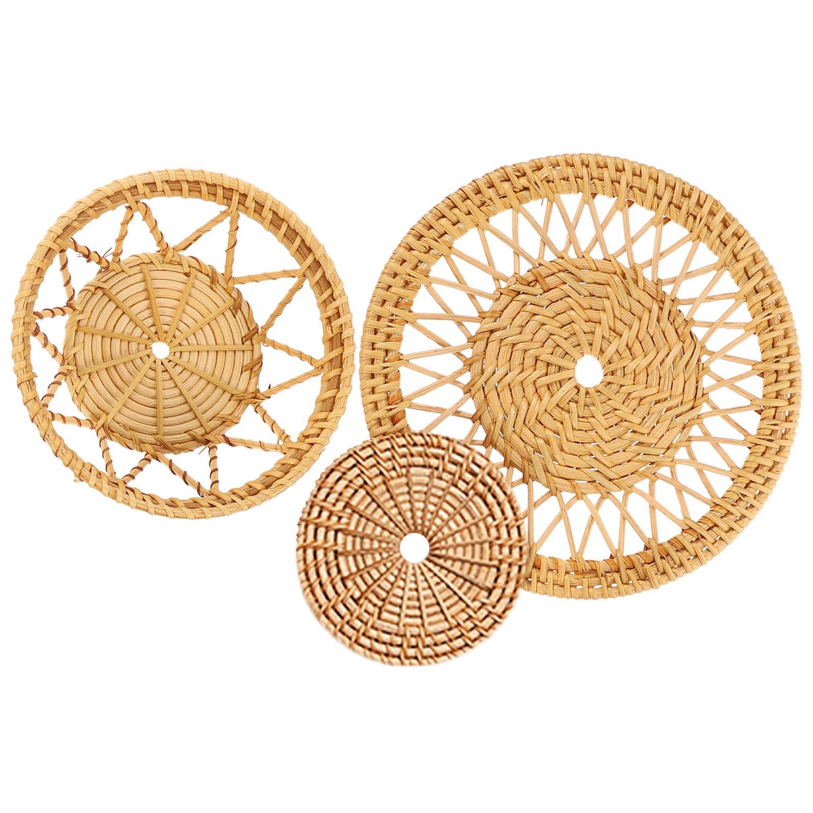 Lot de 3 paniers muraux tressés multifonction avec paroi plate pour un rangement suspendu optimal