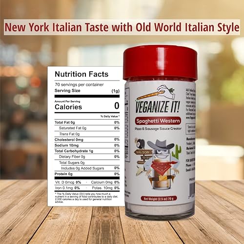 Miniatura 3 de VEGANIZE IT! Condimento italiano en polvo de 2.5 onzas vegano potenciador del sabor inferior en sodio, orgánico sin gluten, sin OMG, para pizzas,