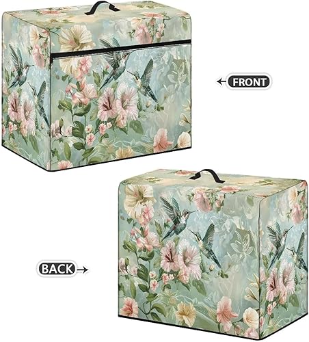 Miniatura 181 de Mumeson Cubierta antipolvo para máquina de coser de gatos negros con flores, para la mayoría de máquinas de coser estándar, plegable, duradera