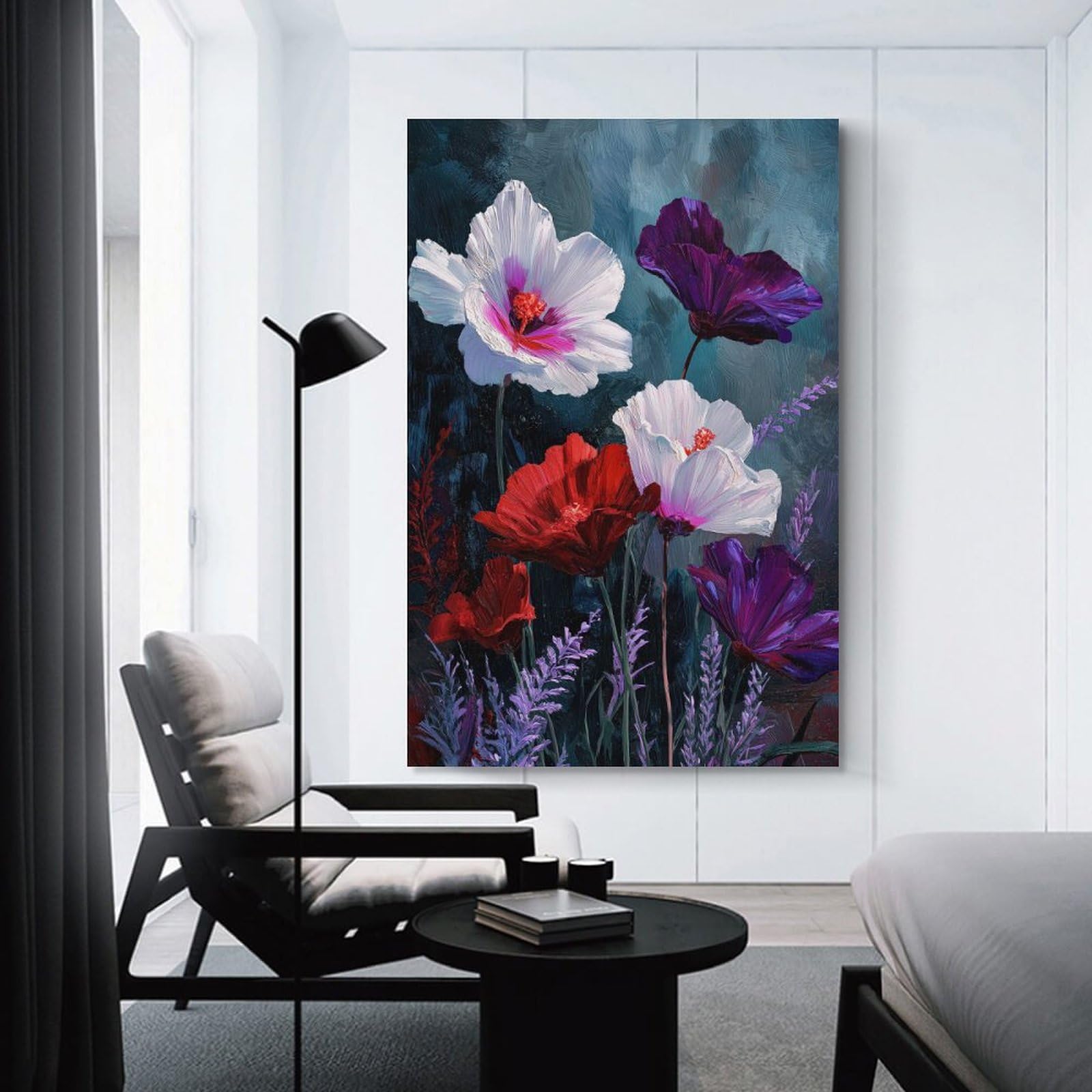 Junmoney Vibrant Floral Painting Home Decor Wall Art, 20x30inch(50x75cm), for Home Walls, Creative Rooms Or Shared Spaces, An Adaptable Decor Piece for Home Use