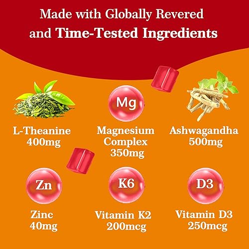 Miniatura 4 de Gomitas de complejo de magnesio 15 en 1, con Ashwagandha, L-teanina, D3 y zinc, suplementos de cortisol para mujeres, 90 veganas sin azúcar