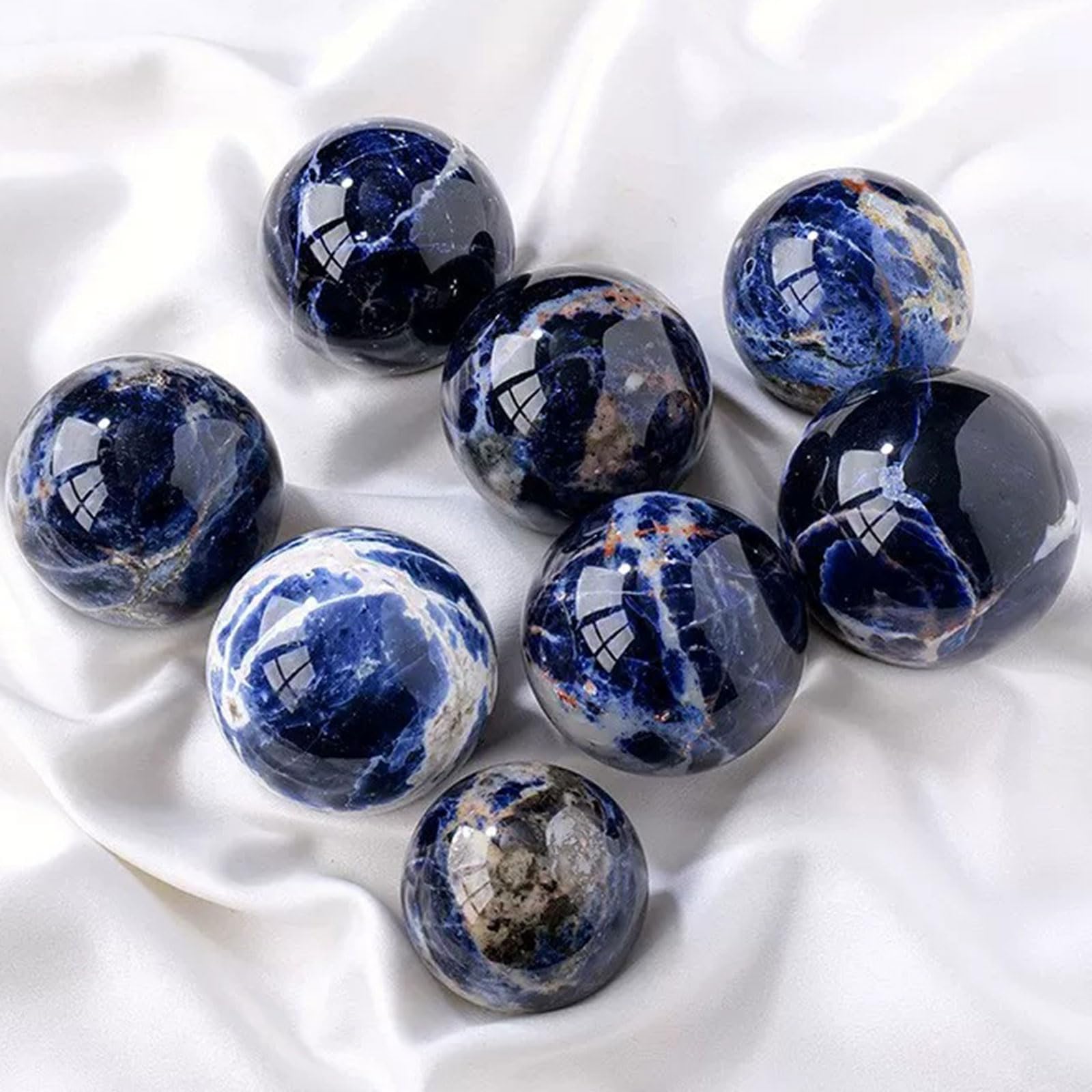 Sfera curativa con Sfera Decorativa in Sodalite Blu per l'home Office | Sfere decorative in cristallo naturale per Reiki, meditazione, Feng Shui e riequilibrio di chakra e aura