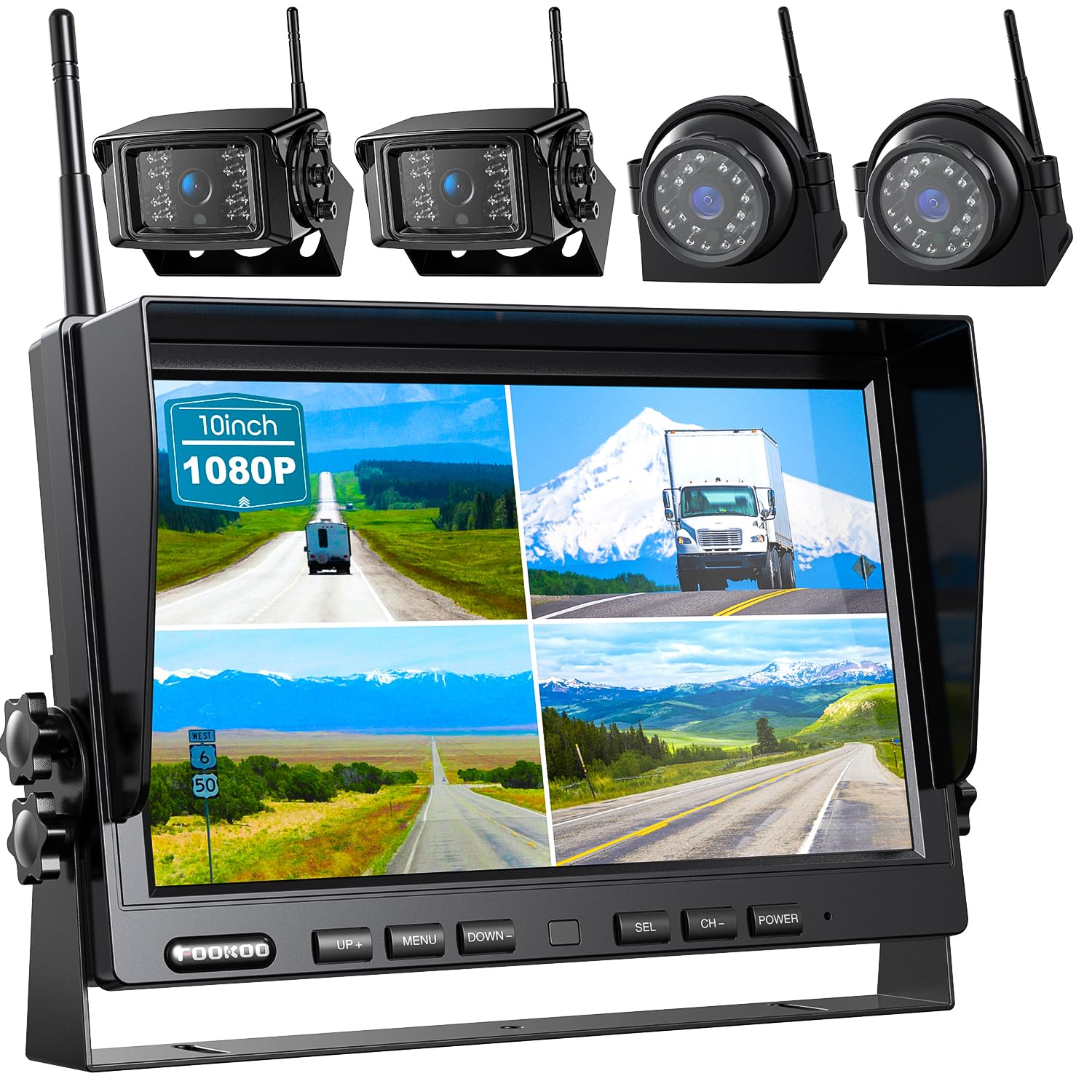 Fookoo 10 Inch Wireless Backup Camera